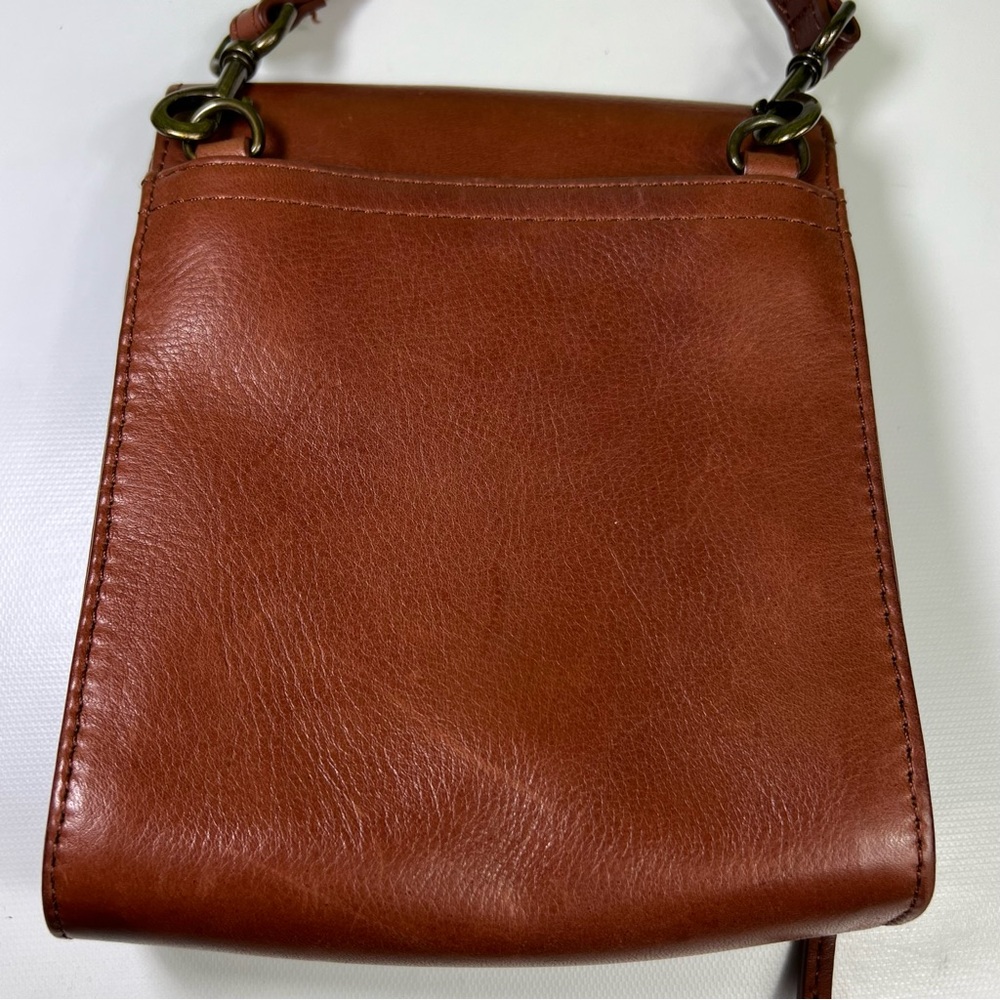 American Leather Kansas Crossbody HandBag 100% Genuine Leather Purse Multi-Pocke - Picture 6 of 10
